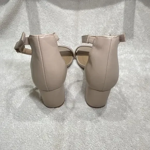 Lane Bryant Women's Nude Buckle Ankle Strap Comfort Block Heel Sandals 10W - Picture 2 of 4